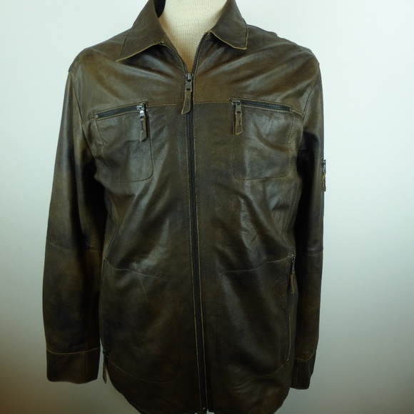 NEW BUFFALO Italy KID LEATHER bomber JACKET L - Picture 1 of 7